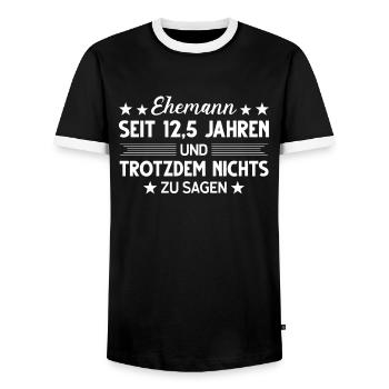 12,5 Jahre Ehe Ehemann 12,5. Hochzeitstag Geschenk - Männer Kontrast-T-Shirt - Schwarz/Weiß - Vorne - AI Model Female 172 light (172cm) & AI Model Male 178 light (178cm)