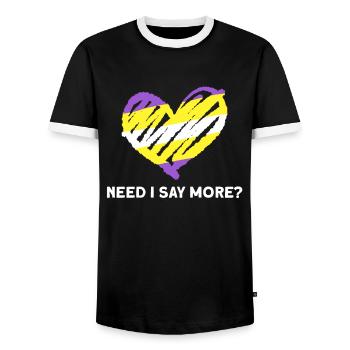 Nicht-binäres nicht binäres Flag LGBTQ Geschenk - Männer Kontrast-T-Shirt - Schwarz/Weiß - Vorne - AI Model Female 172 light (172cm) & AI Model Male 178 light (178cm)