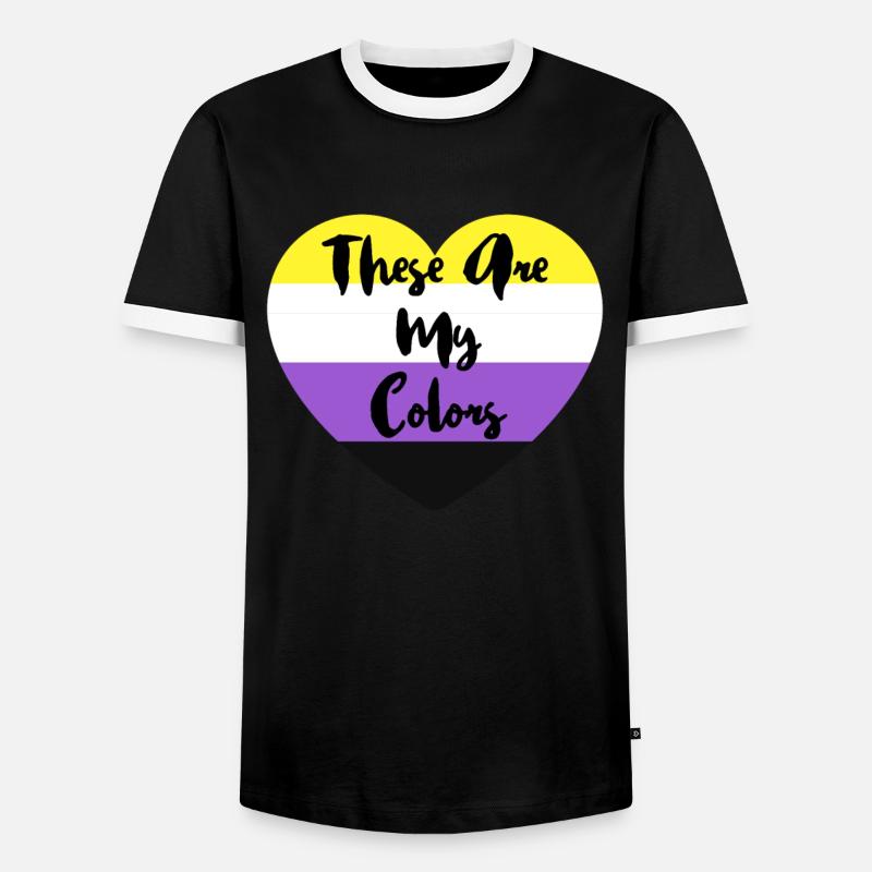 Non-binary non-binary flag LGBTQ gift - Men's Ringer Shirt - black/white