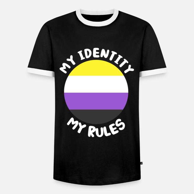 Non-binary non-binary flag LGBTQ gift - Men's Ringer Shirt - black/white