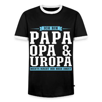 Papa Opa Uropa Geschenk - Männer Kontrast-T-Shirt - Schwarz/Weiß - Vorne - AI Model Female 172 light (172cm) & AI Model Male 178 light (178cm)