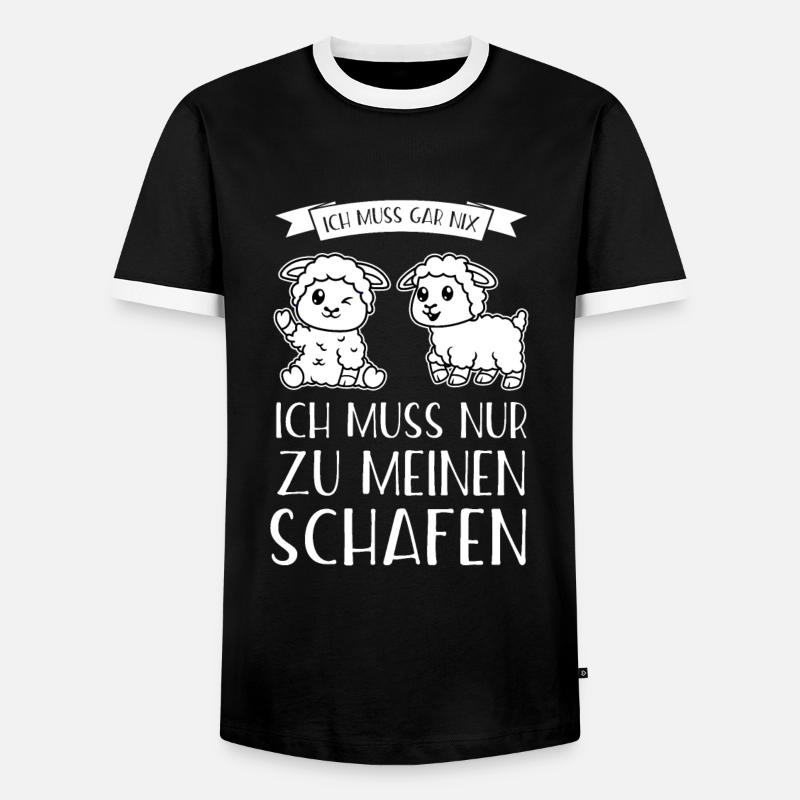 Schafe Schäfer Schaf Geschenk - Männer Kontrast-T-Shirt - Schwarz/Weiß