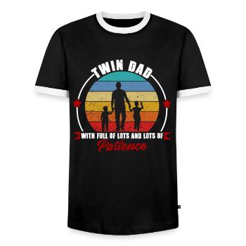 Twin Dad Sons Twin Dad Familiengeschenk - Männer Kontrast-T-Shirt - Schwarz/Weiß - Vorne - AI Model Female 172 light (172cm) & AI Model Male 178 light (178cm)