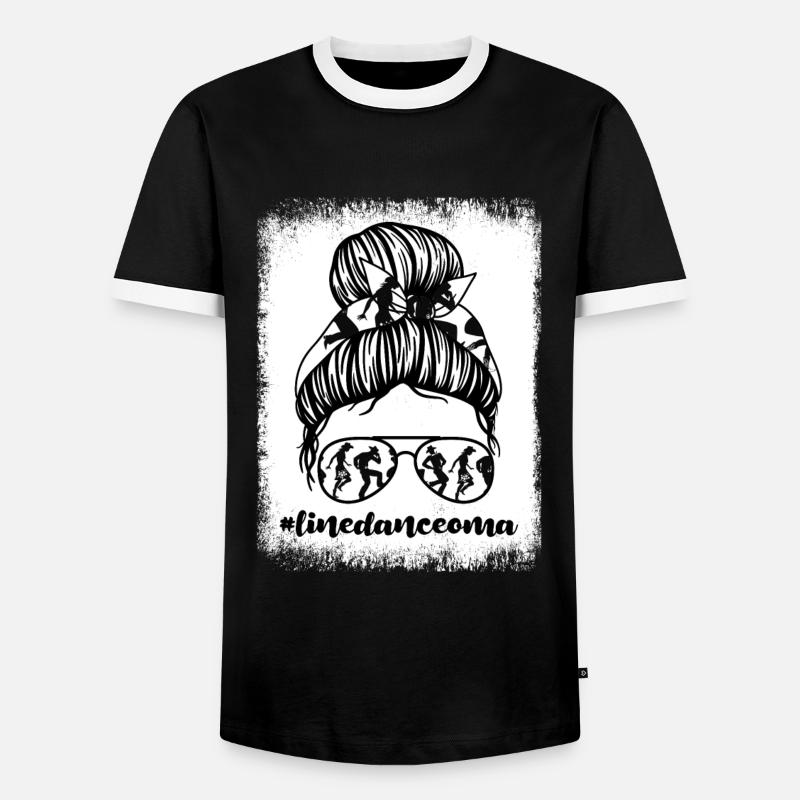 Linedance Oma Großmutter Geschenk - Männer Kontrast-T-Shirt - Schwarz/Weiß