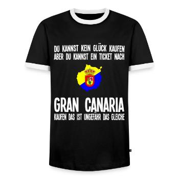 Gran Canaria Urlaub Reisen Geschenk - Männer Kontrast-T-Shirt - Schwarz/Weiß - Vorne - AI Model Female 172 light (172cm) & AI Model Male 178 light (178cm)