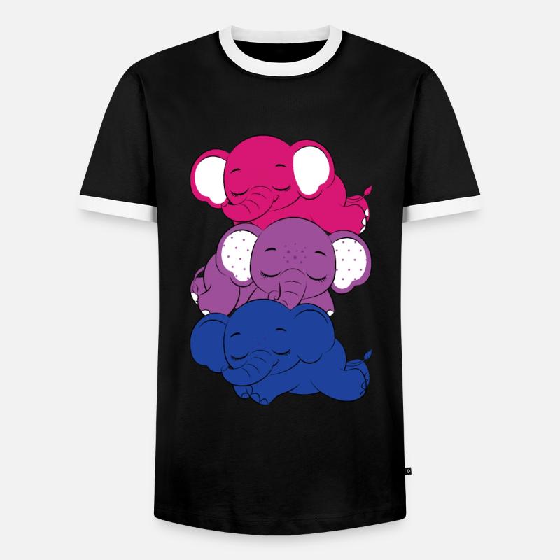 Bisexual Elephant Bisexual - Men's Ringer Shirt - black/white