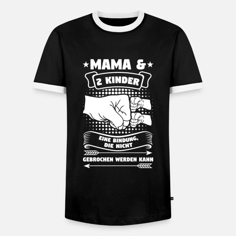 Mama 2 Kinder Mutter Geschenk - Männer Kontrast-T-Shirt - Schwarz/Weiß