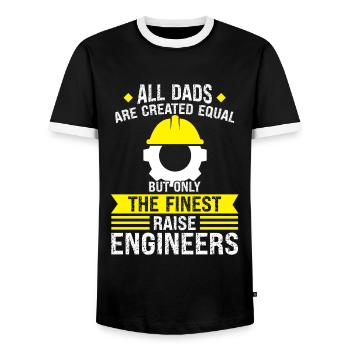 Engineer Father Son Engineer Father Family - Men's Ringer Shirt - black/white - Front - AI Model Female 172 light (172cm) & AI Model Male 178 light (178cm)