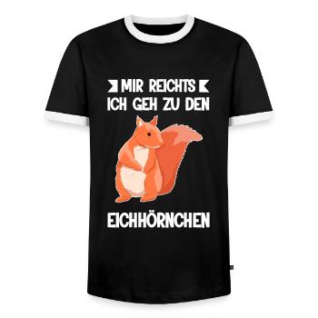 Eichhörnchen Tier Tiere Geschenk - Männer Kontrast-T-Shirt - Schwarz/Weiß - Vorne - AI Model Female 172 light (172cm) & AI Model Male 178 light (178cm)