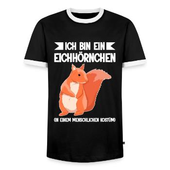 Eichhörnchen Tier Eichhörnchenliebhaber Geschenk - Männer Kontrast-T-Shirt - Schwarz/Weiß - Vorne - AI Model Female 172 light (172cm) & AI Model Male 178 light (178cm)