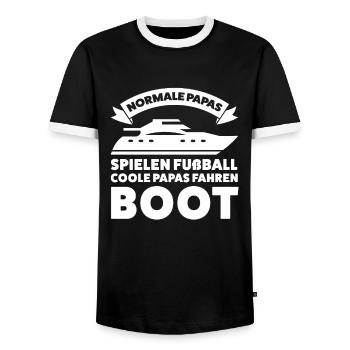 Boot Papa Bootfahrer Geschenk - Männer Kontrast-T-Shirt - Schwarz/Weiß - Vorne - AI Model Female 172 light (172cm) & AI Model Male 178 light (178cm)