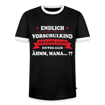 Vorschule Schüler Vorschulkind Geschenk - Männer Kontrast-T-Shirt - Schwarz/Weiß - Vorne - AI Model Female 172 light (172cm) & AI Model Male 178 light (178cm)