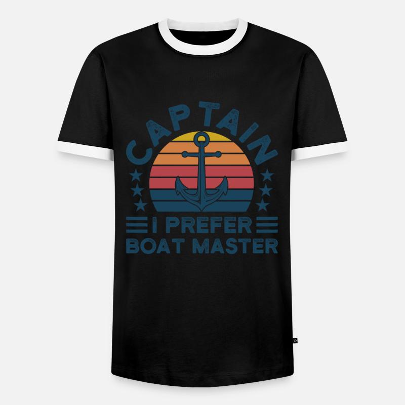 Captain Captains Boating Gift - Men's Ringer Shirt - black/white