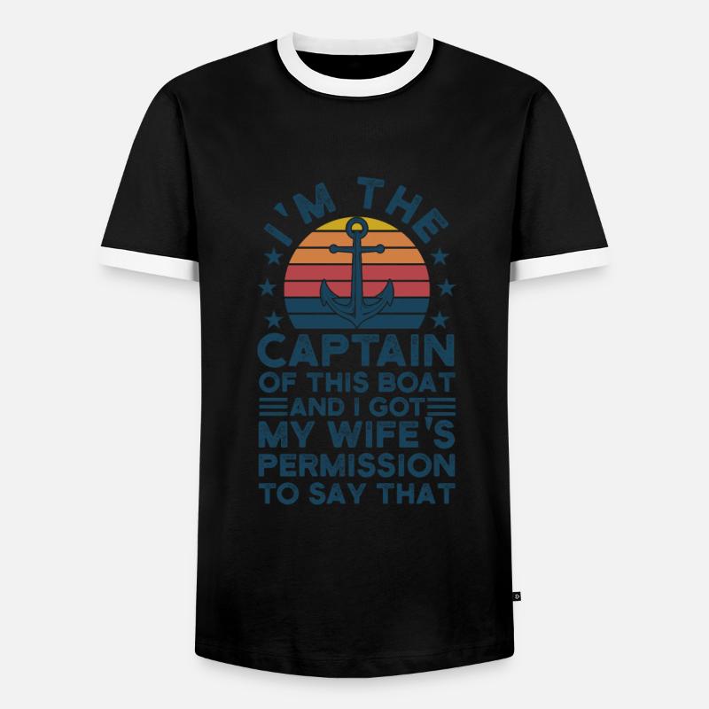 Captain Captains Boating Gift - Men's Ringer Shirt - black/white