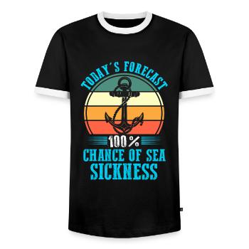 Captain Boat Captains Cadeau - T-shirt contrasté Homme - noir/blanc - Devant - AI Model Female 172 light (172cm) & AI Model Male 178 light (178cm)