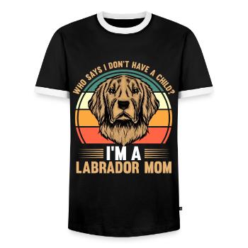 labrador maman labrador propriétaire chien labradors - T-shirt contrasté Homme - noir/blanc - Devant - AI Model Female 172 light (172cm) & AI Model Male 178 light (178cm)