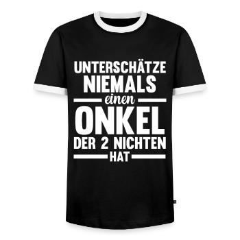 Onkel 2 Nichten Nichten Geschenk - Männer Kontrast-T-Shirt - Schwarz/Weiß - Vorne - AI Model Female 172 light (172cm) & AI Model Male 178 light (178cm)