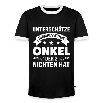 Onkel 2 Nichten Nichten Geschenk - Männer Kontrast-T-Shirt - Schwarz/Weiß - Vorne - AI Model Female 172 light (172cm) & AI Model Male 178 light (178cm)