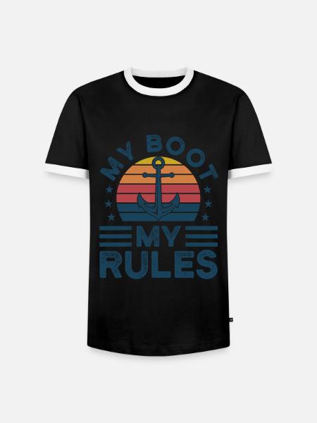 Kapitän Kapitäne Bootfahren Geschenk - Männer Kontrast-T-Shirt - Schwarz/Weiß