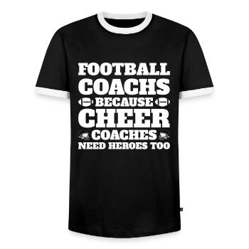 coach cheer sport cheer coach gift - Men's Ringer Shirt - black/white - Front - AI Model Female 172 light (172cm) & AI Model Male 178 light (178cm)