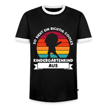Kindergarten Dabbing Kindergartenkind Geschenk - Männer Kontrast-T-Shirt - Schwarz/Weiß - Vorne - AI Model Female 172 light (172cm) & AI Model Male 178 light (178cm)