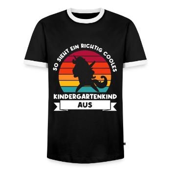 Kindergarten Einhorn Kindergartenkind Geschenk - Männer Kontrast-T-Shirt - Schwarz/Weiß - Vorne - AI Model Female 172 light (172cm) & AI Model Male 178 light (178cm)