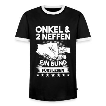Onkel 2 Nichten 2 Nichten Geschenk - Männer Kontrast-T-Shirt - Schwarz/Weiß - Vorne - AI Model Female 172 light (172cm) & AI Model Male 178 light (178cm)