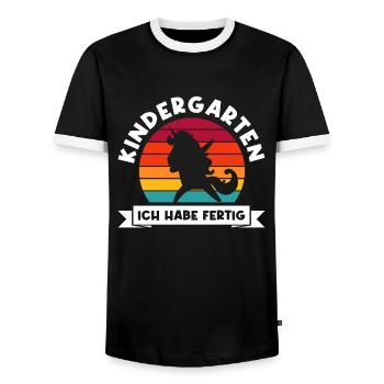 Kindergarten Einhorn Kita-Kind Geschenk - Männer Kontrast-T-Shirt - Schwarz/Weiß - Vorne - AI Model Female 172 light (172cm) & AI Model Male 178 light (178cm)