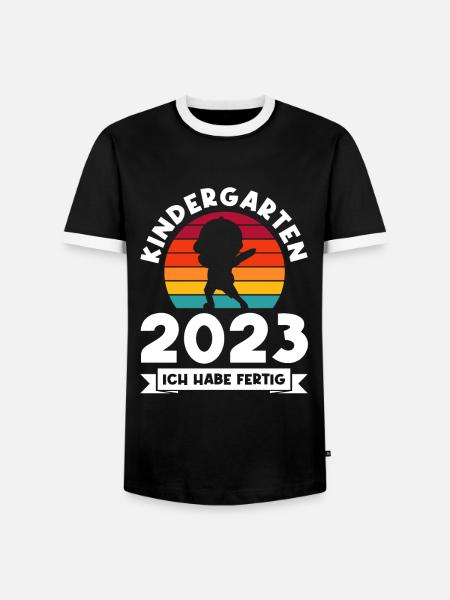 Kindergarten 2023 Dabbing Kindergartenanfänger - Männer Kontrast-T-Shirt - Schwarz/Weiß