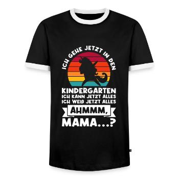 Kindergarten Einhorn Kita-Kind Geschenk - Männer Kontrast-T-Shirt - Schwarz/Weiß - Vorne - AI Model Female 172 light (172cm) & AI Model Male 178 light (178cm)