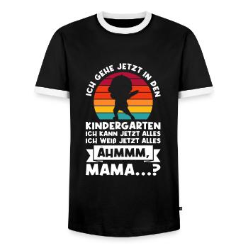 Kindergarten Dabbing Kita-Kind Geschenk - Männer Kontrast-T-Shirt - Schwarz/Weiß - Vorne - AI Model Female 172 light (172cm) & AI Model Male 178 light (178cm)