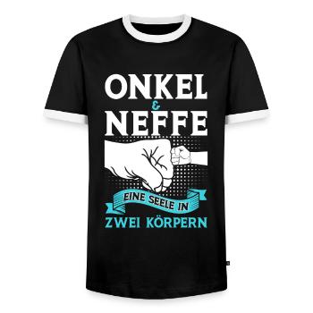 Onkel Neffe Onkels Geschenk - Männer Kontrast-T-Shirt - Schwarz/Weiß - Vorne - AI Model Female 172 light (172cm) & AI Model Male 178 light (178cm)