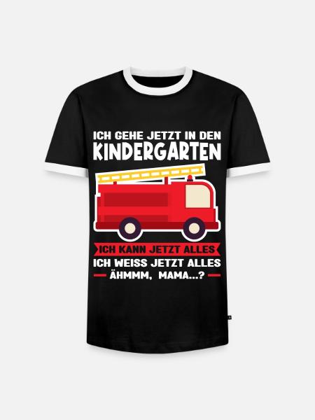 Kindergarten Feuerwehr Kindergartenanfänger - Männer Kontrast-T-Shirt - Schwarz/Weiß