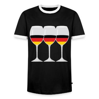 Flag Verre de vin German Roots Cadeau - T-shirt contrasté Homme - noir/blanc - Devant - AI Model Female 172 light (172cm) & AI Model Male 178 light (178cm)