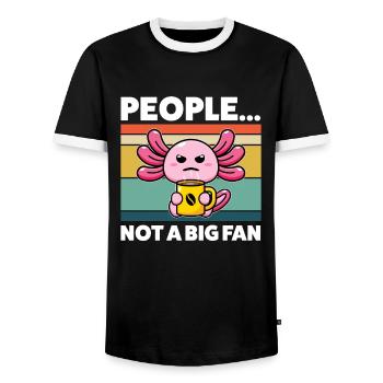 Axolotel Axolotl Lover Axolotls Gift - Men's Ringer Shirt - black/white - Front - AI Model Female 172 light (172cm) & AI Model Male 178 light (178cm)