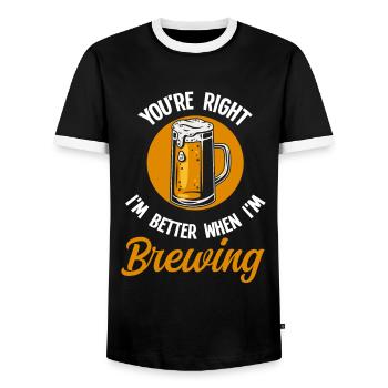 Brauerei Bier Geschenk - Männer Kontrast-T-Shirt - Schwarz/Weiß - Vorne - AI Model Female 172 light (172cm) & AI Model Male 178 light (178cm)