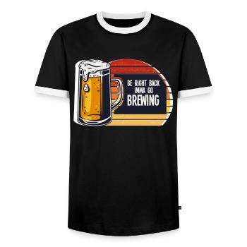 Brasserie Beer Cadeau - T-shirt contrasté Homme - noir/blanc - Devant - AI Model Female 172 light (172cm) & AI Model Male 178 light (178cm)