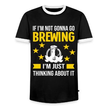 Brauerei Bier Geschenk - Männer Kontrast-T-Shirt - Schwarz/Weiß - Vorne - AI Model Female 172 light (172cm) & AI Model Male 178 light (178cm)