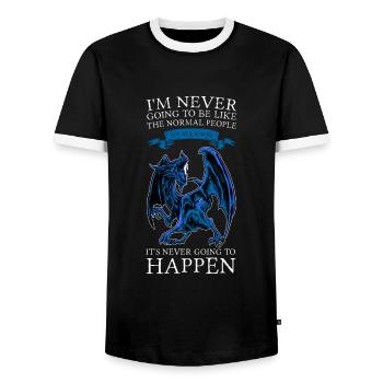 Dragon Dragon Mythical Creature Gift - Men's Ringer Shirt - black/white - Front - AI Model Female 172 light (172cm) & AI Model Male 178 light (178cm)