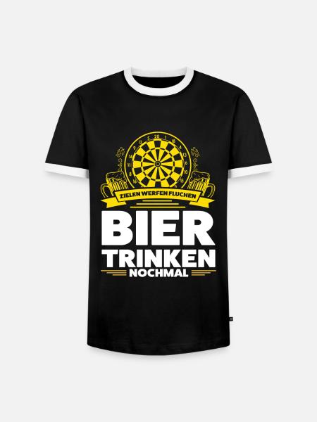 Darten Bier Dart Spieler Geschenk - Männer Kontrast-T-Shirt - Schwarz/Weiß