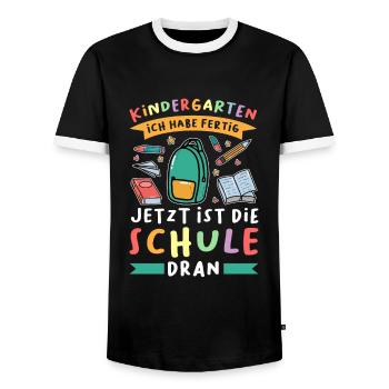 Kindergarten Abschluss Kindergartenkind Geschenk - Männer Kontrast-T-Shirt - Schwarz/Weiß - Vorne - AI Model Female 172 light (172cm) & AI Model Male 178 light (178cm)