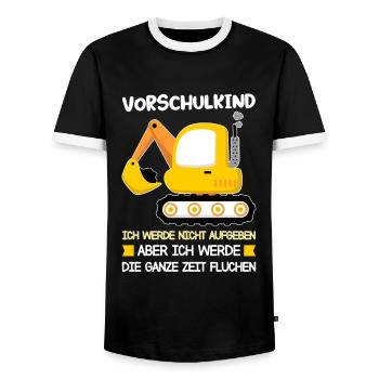 Vorschule Bagger Vorschulkind Geschenk - Männer Kontrast-T-Shirt - Schwarz/Weiß - Vorne - AI Model Female 172 light (172cm) & AI Model Male 178 light (178cm)