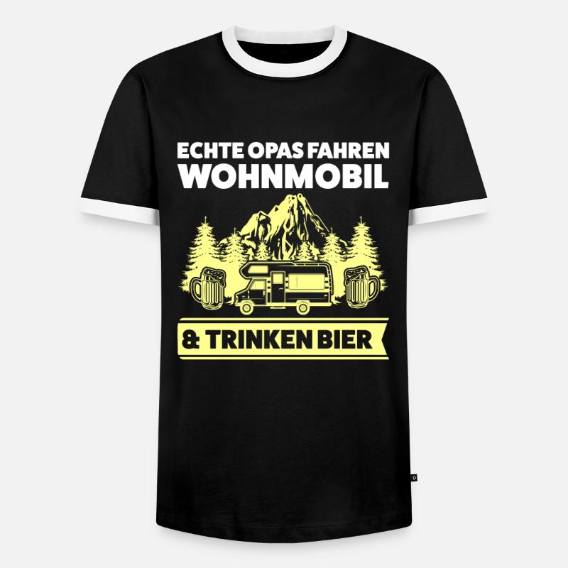 Camper Opa Camping Geschenk - Männer Kontrast-T-Shirt - Schwarz/Weiß