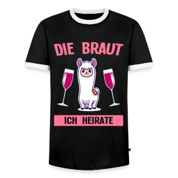 Braut Schaf Hochzeit Geschenk - Männer Kontrast-T-Shirt - Schwarz/Weiß - Vorne - AI Model Female 172 light (172cm) & AI Model Male 178 light (178cm)