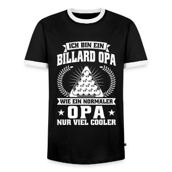 billardspieler Opa Billard Billard Spiel Geschenk - Männer Kontrast-T-Shirt - Schwarz/Weiß - Vorne - AI Model Female 172 light (172cm) & AI Model Male 178 light (178cm)