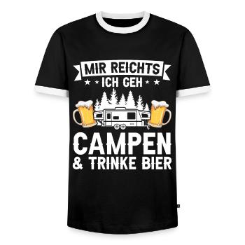 Campen Bier Camping & bier Bier Geschenk - Männer Kontrast-T-Shirt - Schwarz/Weiß - Vorne - AI Model Female 172 light (172cm) & AI Model Male 178 light (178cm)