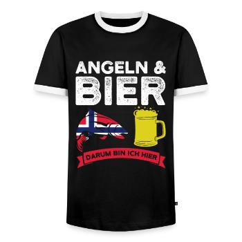 Angler Norwegisch Angeln Norwegen Norwegen Gesche - Männer Kontrast-T-Shirt - Schwarz/Weiß - Vorne - AI Model Female 172 light (172cm) & AI Model Male 178 light (178cm)