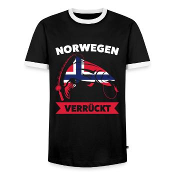 Angler Norwegisch Angeln Norwegen Norwegen Gesche - Männer Kontrast-T-Shirt - Schwarz/Weiß - Vorne - AI Model Female 172 light (172cm) & AI Model Male 178 light (178cm)