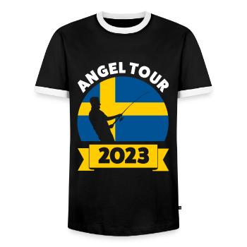 Schwedisch Angler Angeln Schweden Geschenk - Männer Kontrast-T-Shirt - Schwarz/Weiß - Vorne - AI Model Female 172 light (172cm) & AI Model Male 178 light (178cm)