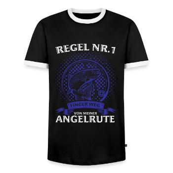 Angeln Fisch Fischer Angler Angeln Geschenk - Männer Kontrast-T-Shirt - Schwarz/Weiß - Vorne - AI Model Female 172 light (172cm) & AI Model Male 178 light (178cm)